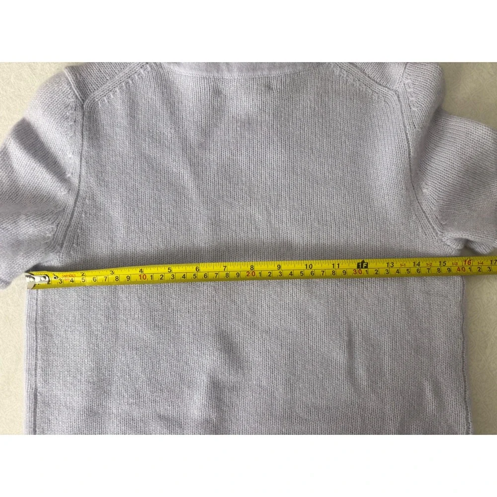 C by Bloomingdale's Serenity Blue 100% Cashmere‎ Short Sleeve Sweater XS